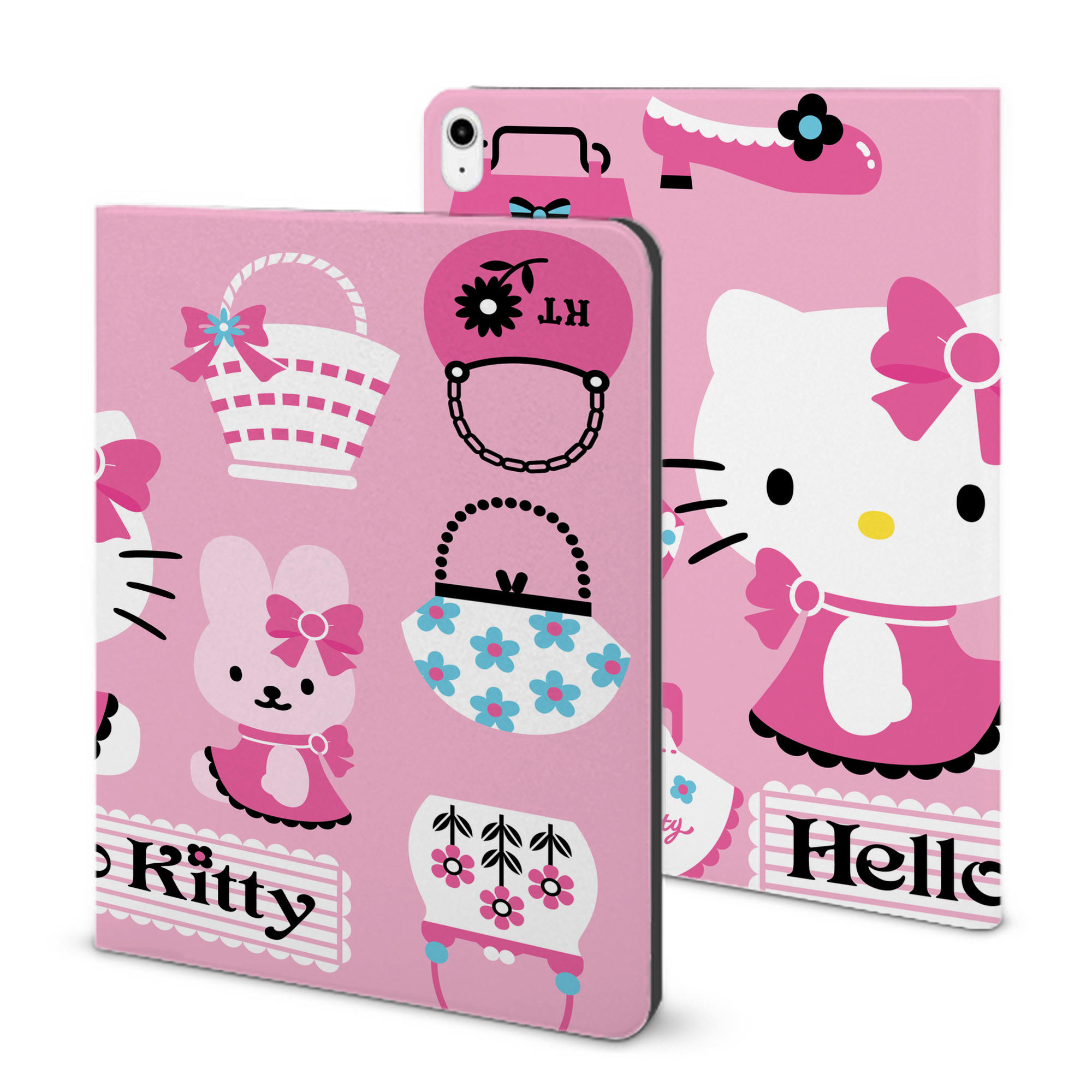 （画像用） Hello Kitty ハローキティ IPadケース ペンホルダー付き ブックスタイルデザイン